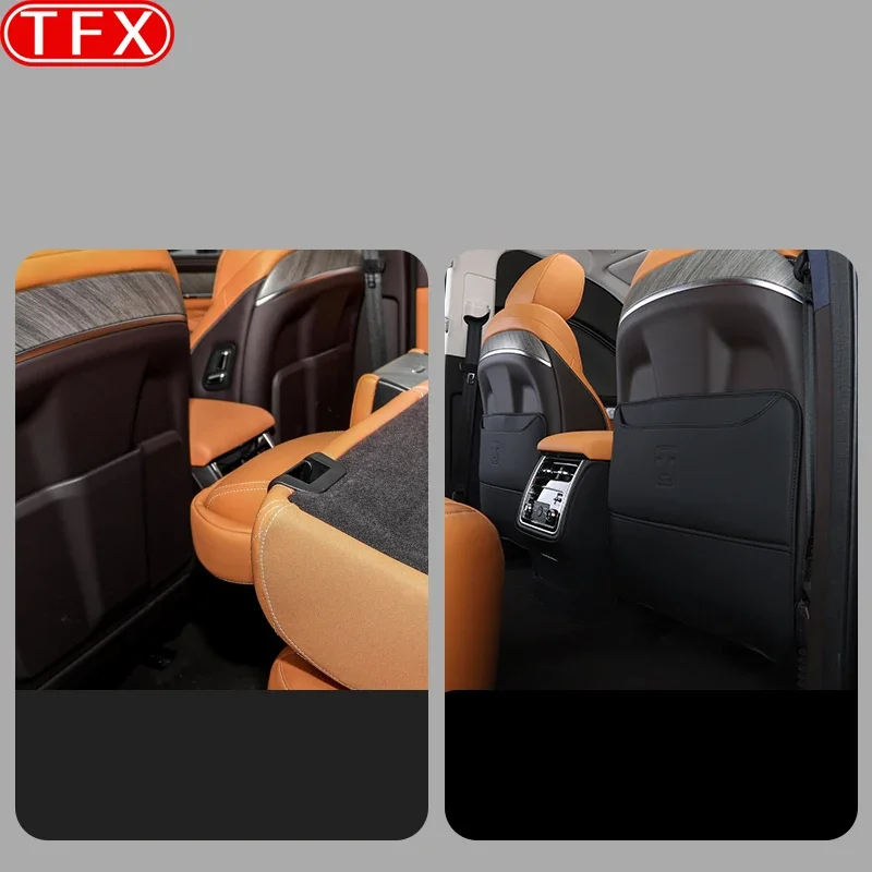 For GWM Tank 500 Great Wall 2022-2024 Car PU Leather Anti Kick Mat Pad Anti-kick Protector Mats Seat Back Protector Accessories