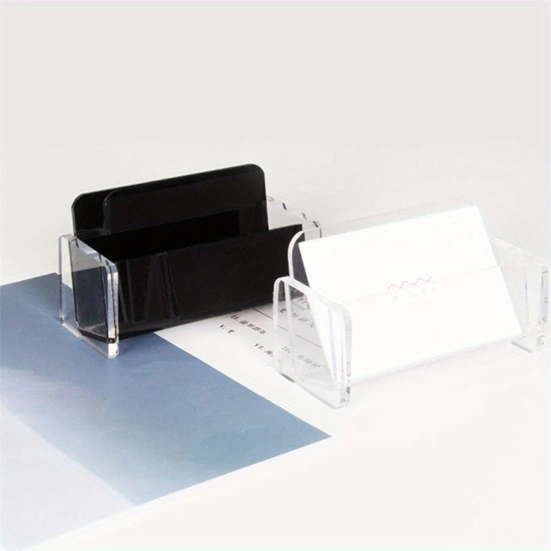 

Acrylic Business Card Holder Creative Desktop Name Card Storage Card Display Stand Business Cards Office Supplies