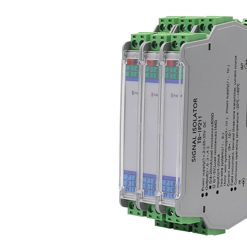 DC Signal Isolator 4-20mA to 0-10V 0-5V 1-5V 1 In 1 Out Analog Signal Converter 0-10v to 4-20mA Galvanic Signal Converter