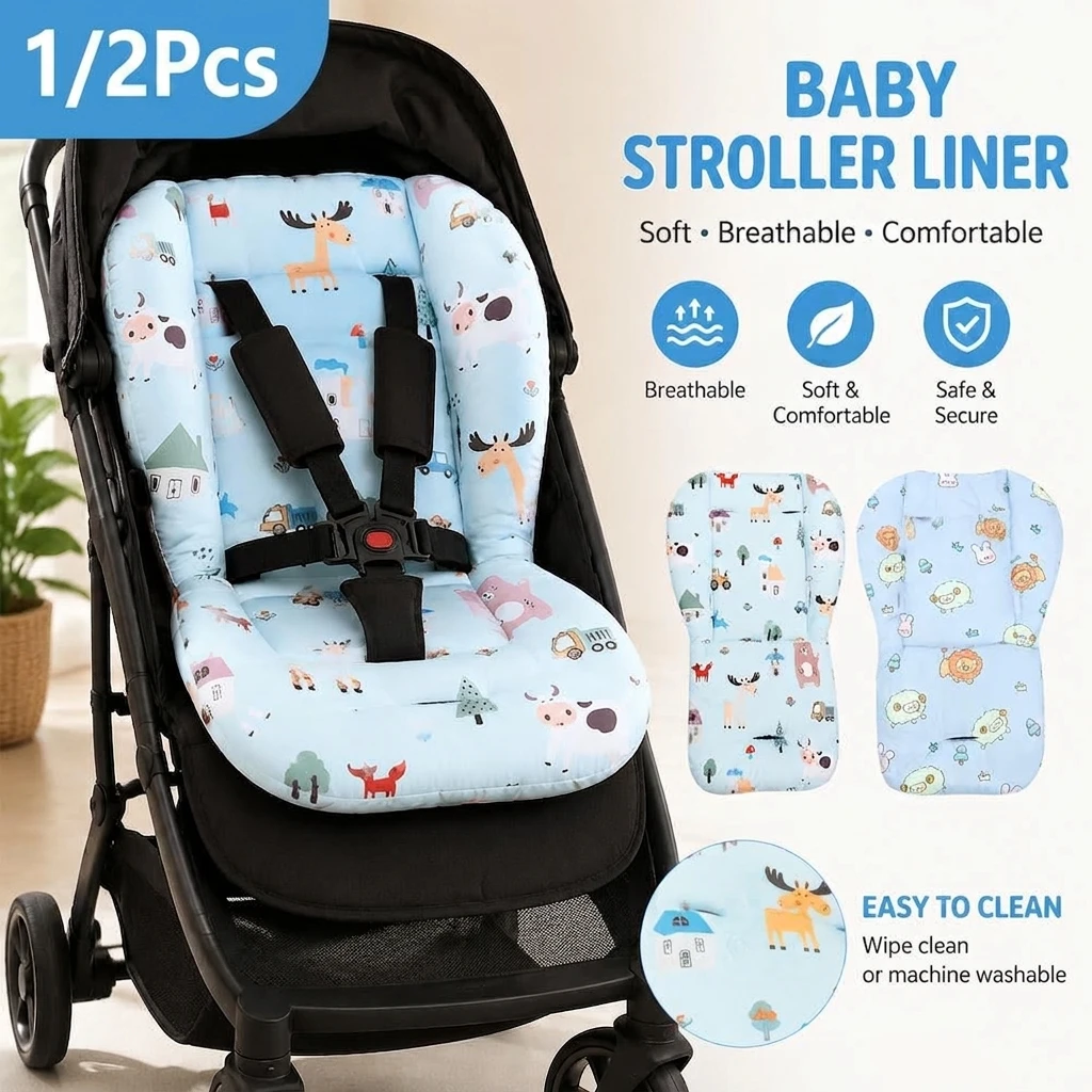 Baby Kids Highchair Cushion Pad Mat Booster Seats Cushion Pad Mat Feeding Chair Cushions Pad Stroller Cushion Mat Cotton