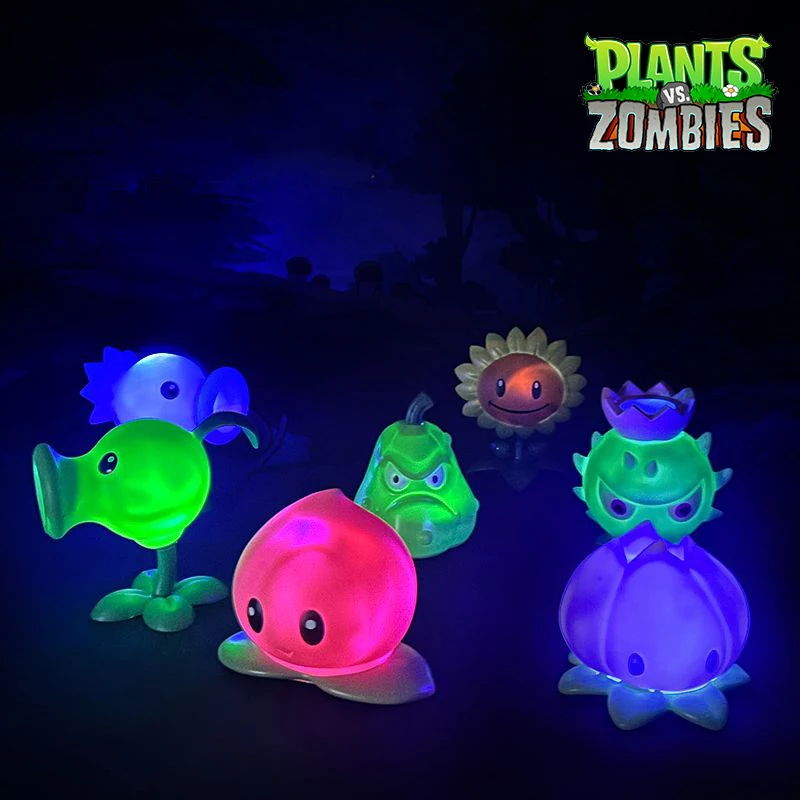 Genuine Plants Vs. Zombies Toy Light Edition Complete Children'S Gift Box Zombie Toy Luminous Toys Pea Shooter Kid Birthday Gift