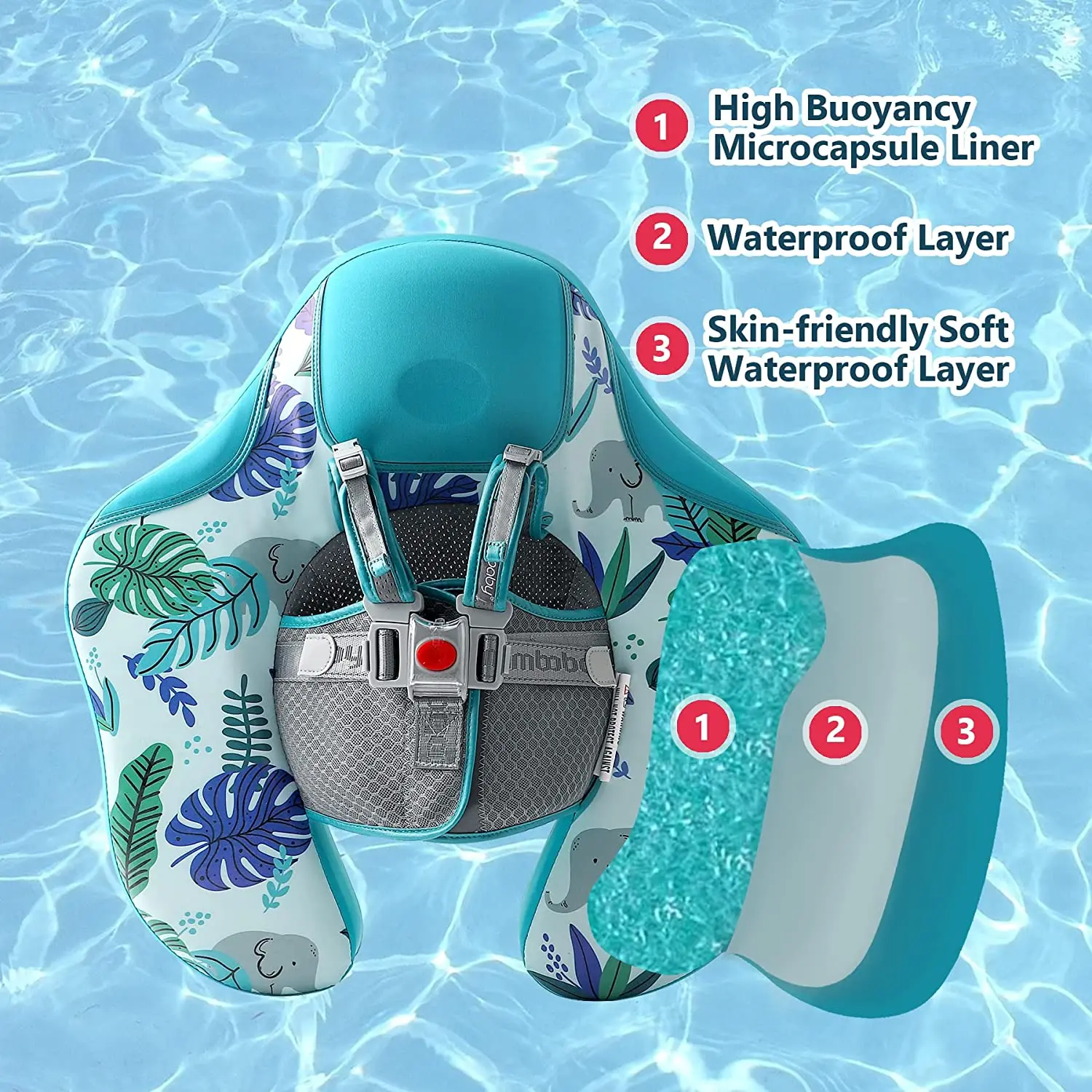 Mambobaby-Bouée de piscine non gonflable pour bébé, entraîneur de natation pour bébé, anneau de natation à la taille pour tout-petit