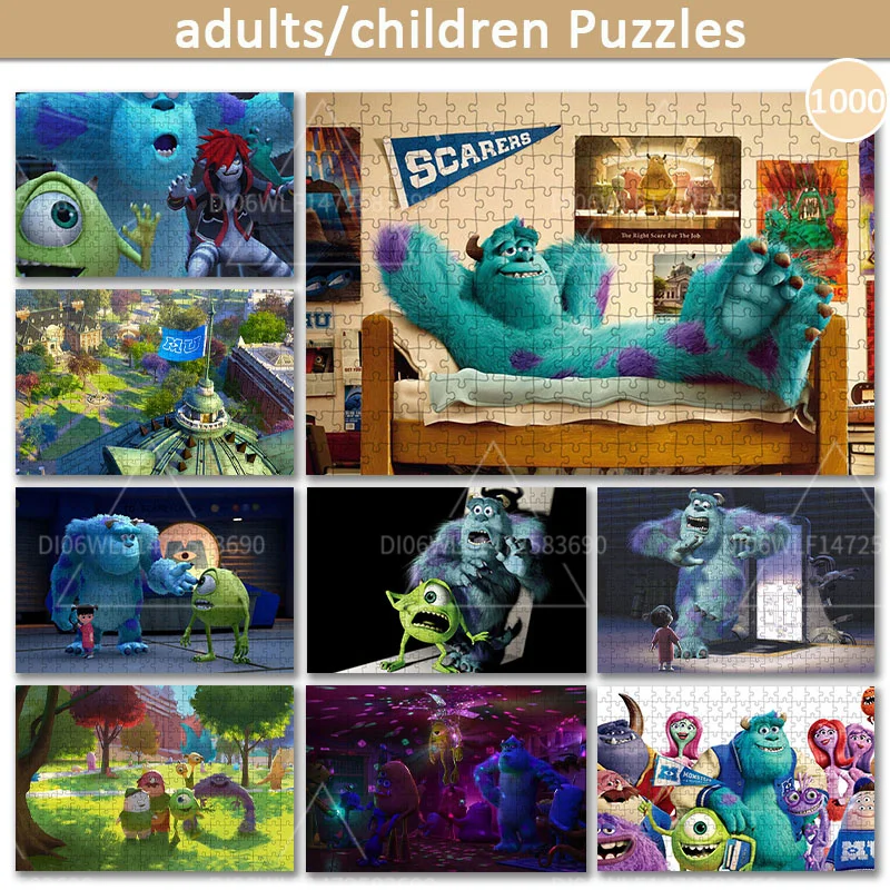 Jigsaw Puzzle Toys Disney Monsters Inc Cartoon Poster 1000 Pieces Children Wooden Puzzles Educational Toys Adult Handmade Gifts