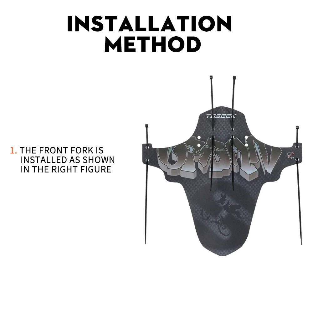 TOSEEK Bicycle Fenders Bike Mudguard Fiber Plastic Front Rear MTB Mountain Bike Wings Mud Guard Cycling Accessories PP Material