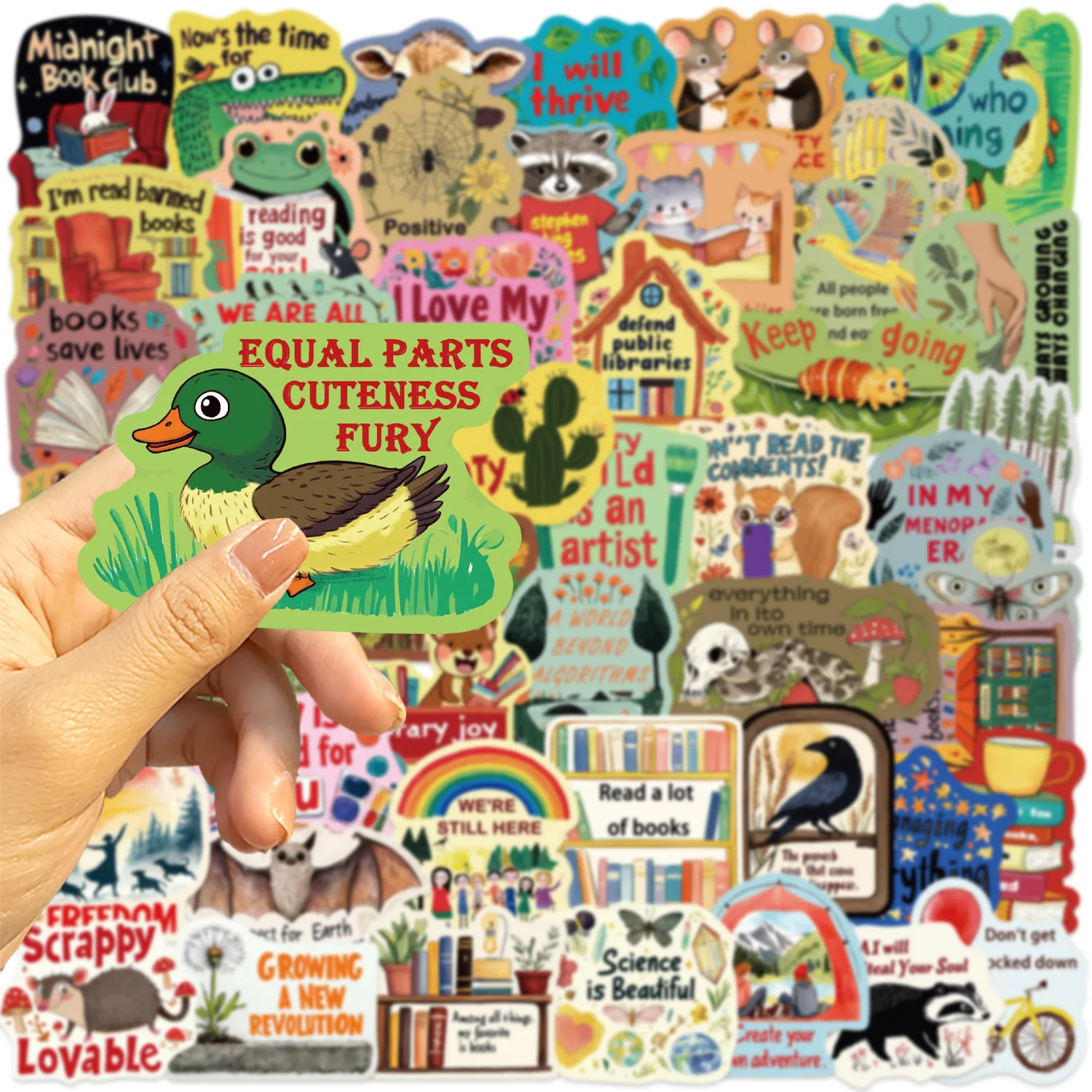 50 STKS Cartoon Europa Amerika Stijl Stickers Inspirerende Korte Zinnen Graffiti Decoratie Notebook Koffer Gitaar Decals