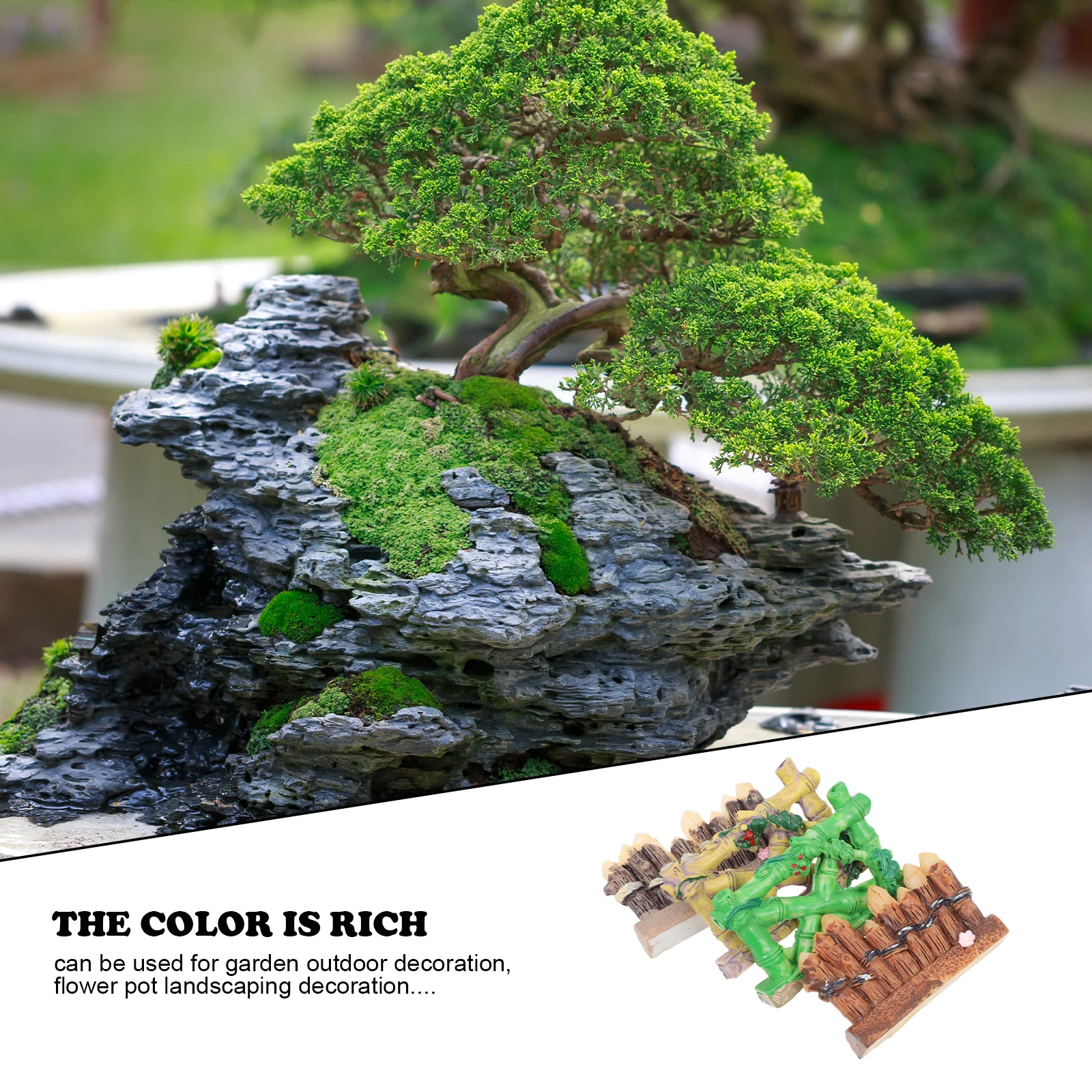 

4Pcs Resin Fence Decor Miniature Barrier for Fairy Garden Micro Landscape DIY Decorative Fences Simulation Outdoor Garden Scene