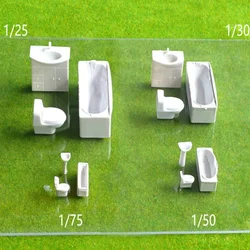 1sets/Lot Architecture 1:25 1:30 1:50 1:75 Scale Model Washing Room Furniture Bathtub Toliet Basinfor Indoor Design