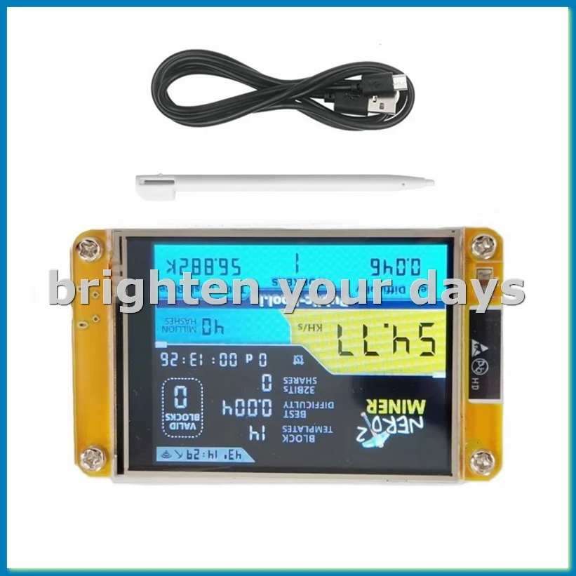 

NerdMiner 2 Miner 55-60KH/S 2,8-дюймовый дисплей BTC Solo Lottery Miner Bitcoin BTC Miner Solo Nerd Miner с футляром-A79U