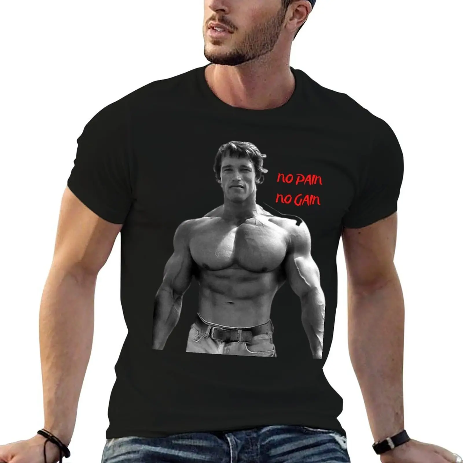 No pain No gain T-Shirt cotton t shirt man t shirt man cotton cotton t shirts man 100% T-shirt