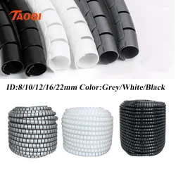 10M/lot Winding Tube 8/10/12/16/22mm Wire Organizer Cable Protection Sleeve Tube Protection Sleeve Spiral Wrap Winding Protector
