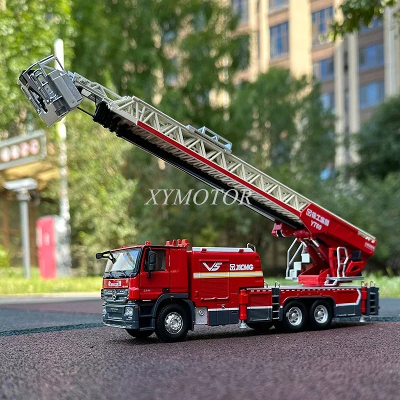 XCMG 1:50 YT60 Mining Cloud ladder fire rescue Truck Diecast Model Car Red Toys Gifts Hobby Display Ornaments Collection