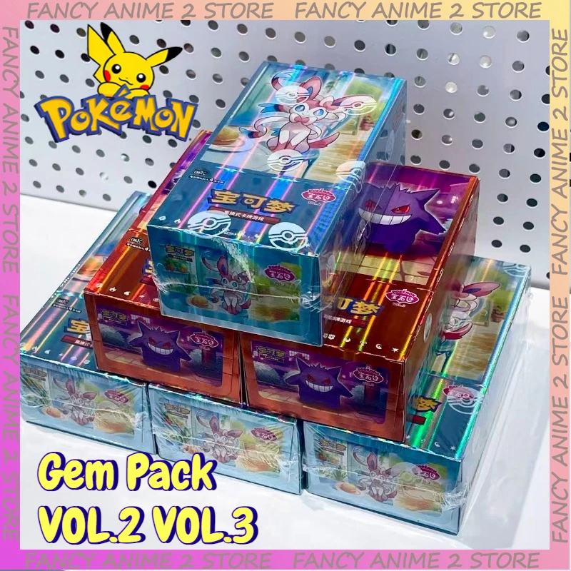 

100% оригинал аниме Pokemon Gem Pack Vol.3 Vol.2 карты Pokemon PTCG Trading Gem Bags Сборные игровые карты игрушки подарки на день рождения