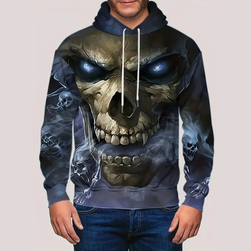 Skull Skeleton 3D Printed Two-Piece Pullover Retro Men Tracksuit Fashion Men Fall/winter Casual Street Sweatshirt Hilarious Art