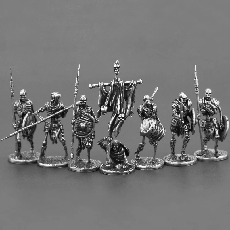 Metal Ornament Accessories The Army of Undead Skeletons Action Figures Ancient Soldier Model Toys Gifts Board Game Piece Boys