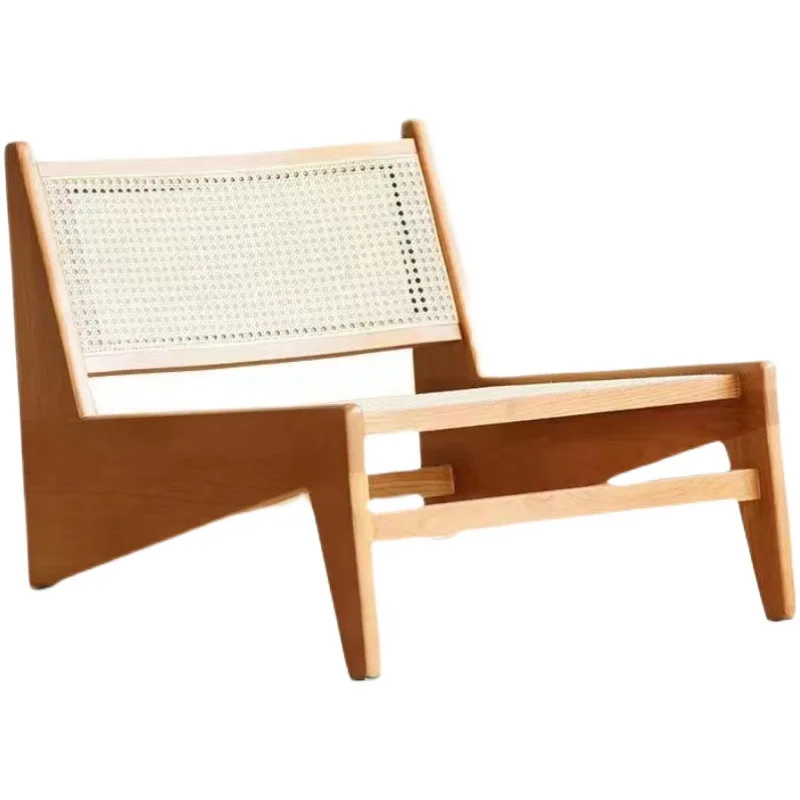 Recliner Lazy Chair Kangaroo Chair Chandigarh Nordic Sofa Balcony Living Room Wabi Sansi Homestay Wind Solid Wood Rattan Chair
