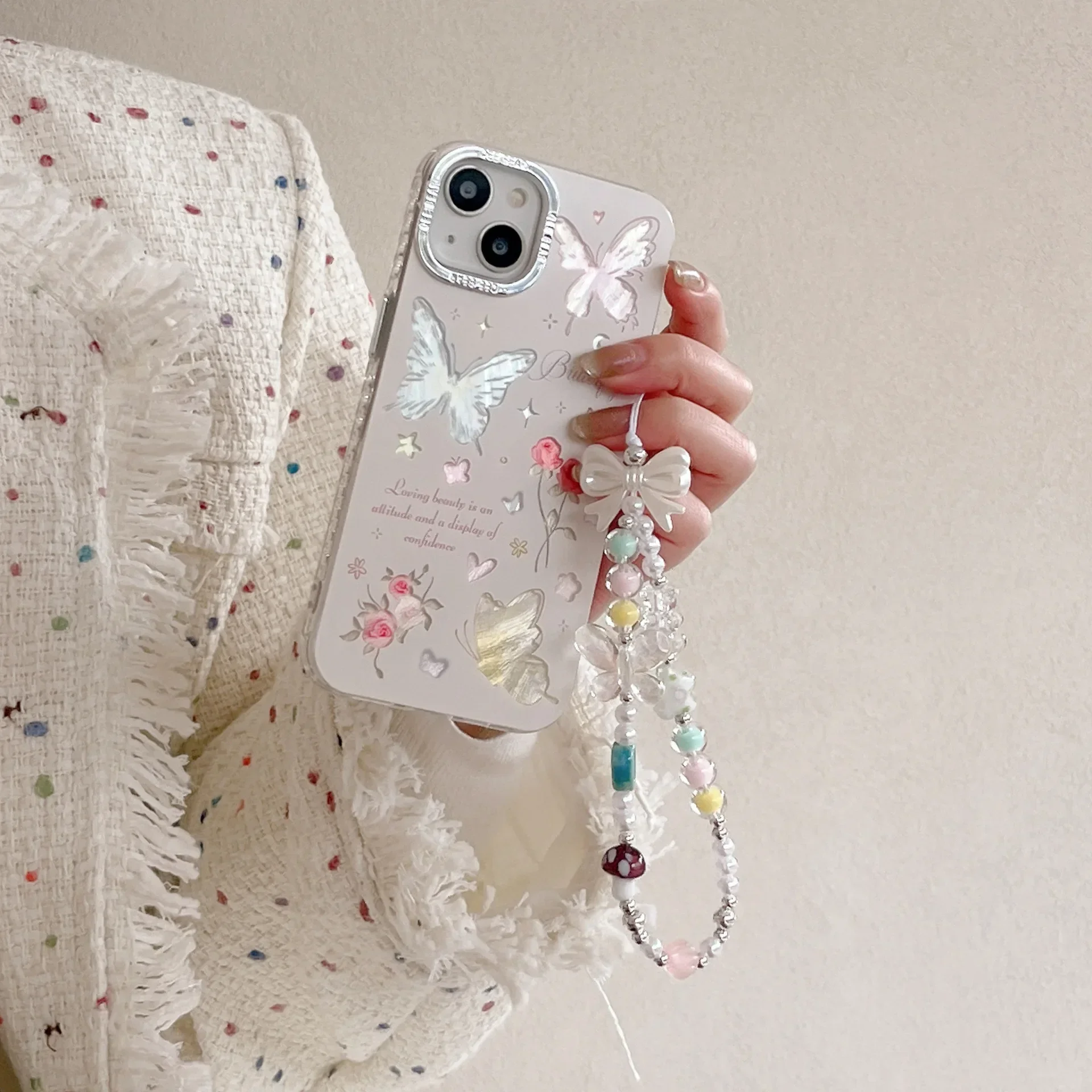 

Butterfly Lanyard Phone Case Cover for IPhone 11 12 13 14 15 16 Pro Max Shockproof Case for IPhone 16 Pro Max