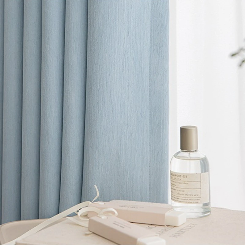 Chenille Blackout Curtains for Bedroom Sun Protection and Soundproofing Custom Size Fashion Elegant Thick White Tulle Door
