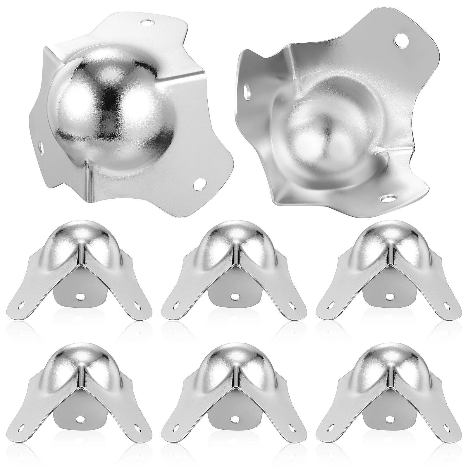 

8 Pcs Metal Spherical Shockproof Corner Protectors 8pcs Road Case Hardware Cabinet Bead Solid Ball Edge Flight Bracket Baby