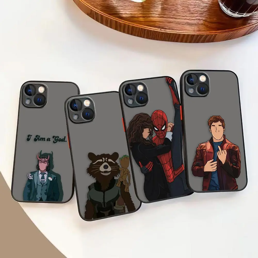 Case for iPhone Apple 14 13 11 12 MINI Pro XS Max XR X 7 SE 2022 15 16 Plus Case Funda Shell Marvel Avengers Heros Faceless