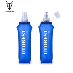 UTOBEST 250ml 350ml 500ml Soft Flask Folding Collapsible TPU Water Bottle for Outdoor Running Hiking Cycling