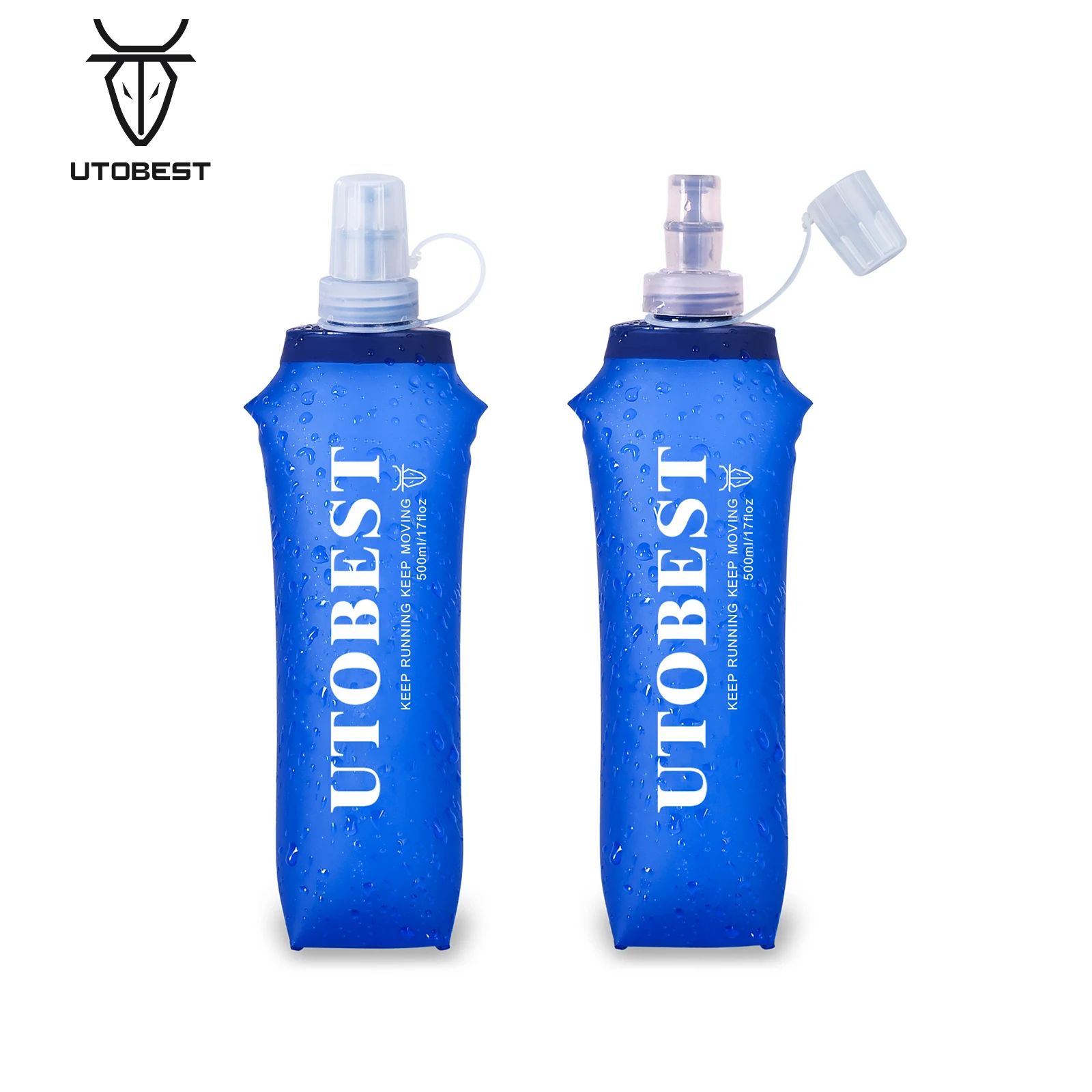 UTOBEST 250ml 350ml 500ml Miękka kolba składana składana butelka na wodę TPU do biegania na świeżym powietrzu Piesze wycieczki Jazda na rowerze