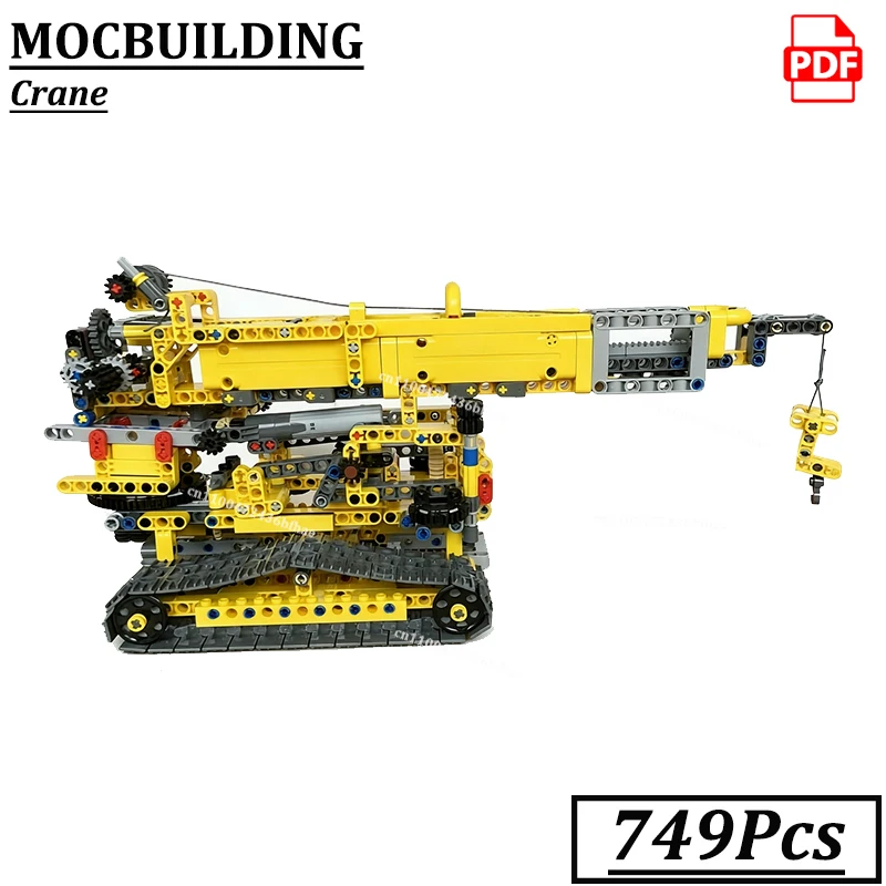 Tracked Crane Model Heavy Duty Car MOCBUILDING Technology Practice Engineering Vehicle Blocks Construction Assembly Toys Gifts