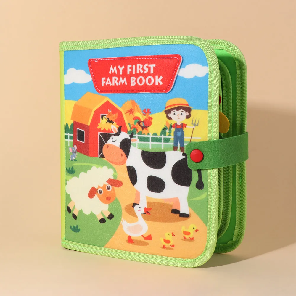 

Монтессори-игрушка для малышей: развивающая доска-бизиборд «Ферма» из стереоскопического войлока, обучающая жизненным навыкам, с историями о животных на ферме