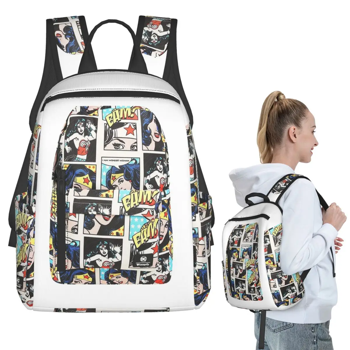 

Wonder 90s Backpack Student BookBag Children School Bag Computer Shoulder Bags Men Women
