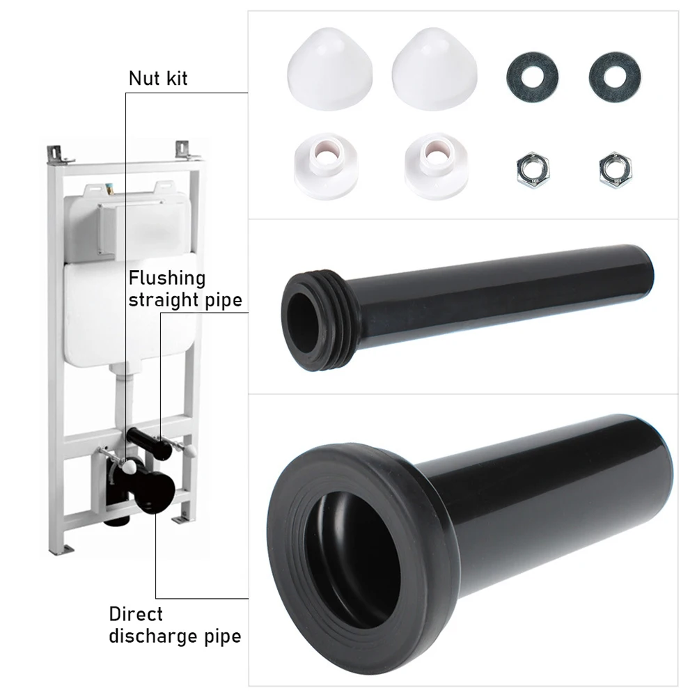 30cm Toilet Connection Set Sealing Drain Connection Pipe Concealed Water Tank Straight Connector Wall-Mounted Sewage Fitting