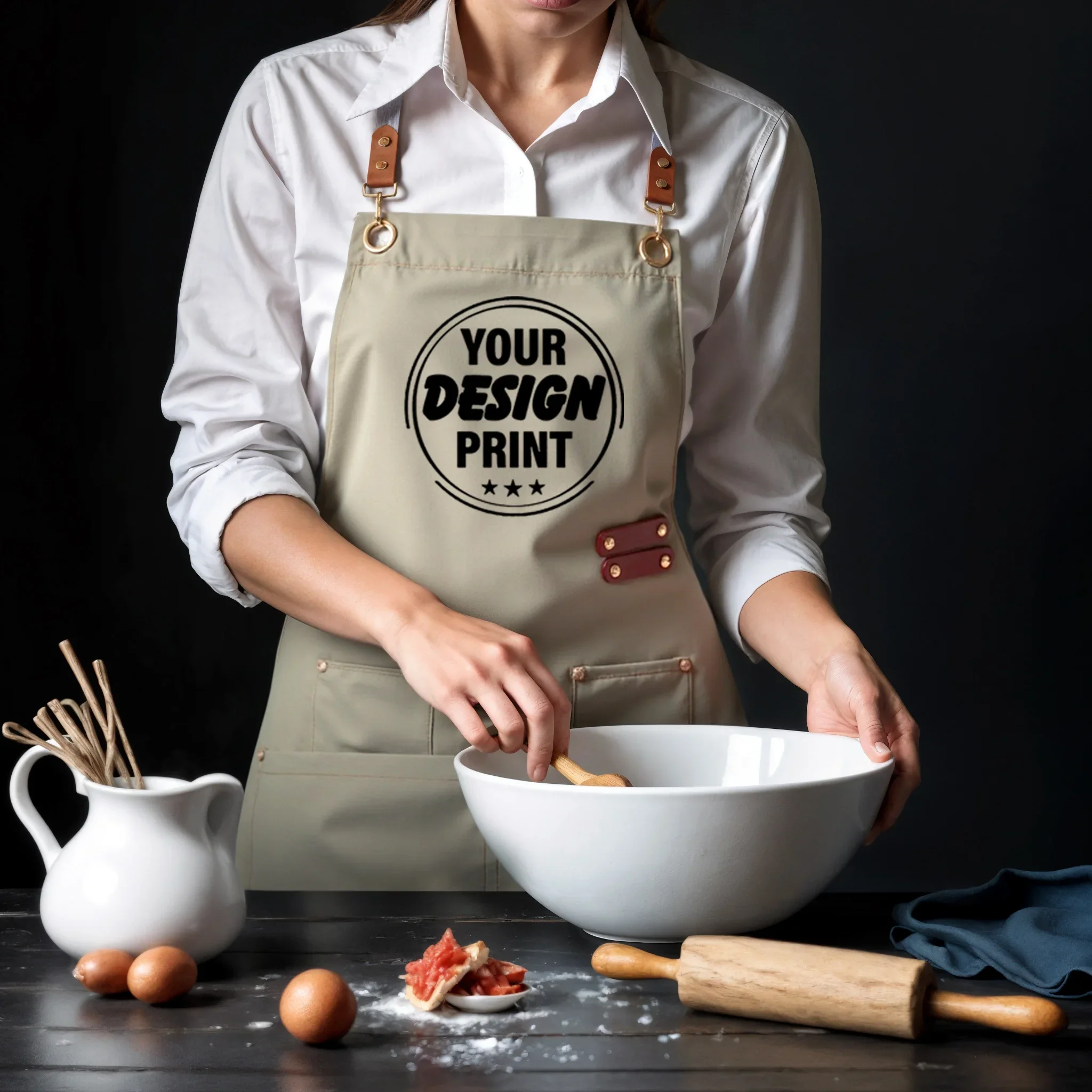 Nail Beauty Hairdressing Apron Customized Logo Adjustable Apron for Men Women Restaurant Shop Cafes Studios Waiter Work Uniform