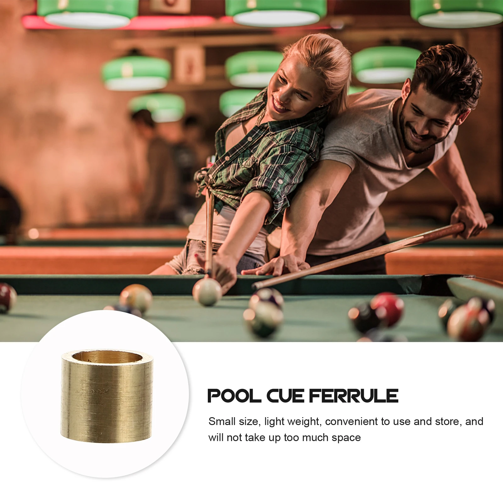 

20 Pcs Pool Cue Copper Nipple Billiard Mouthpieces Stick Parts Tips Screw on Billiards