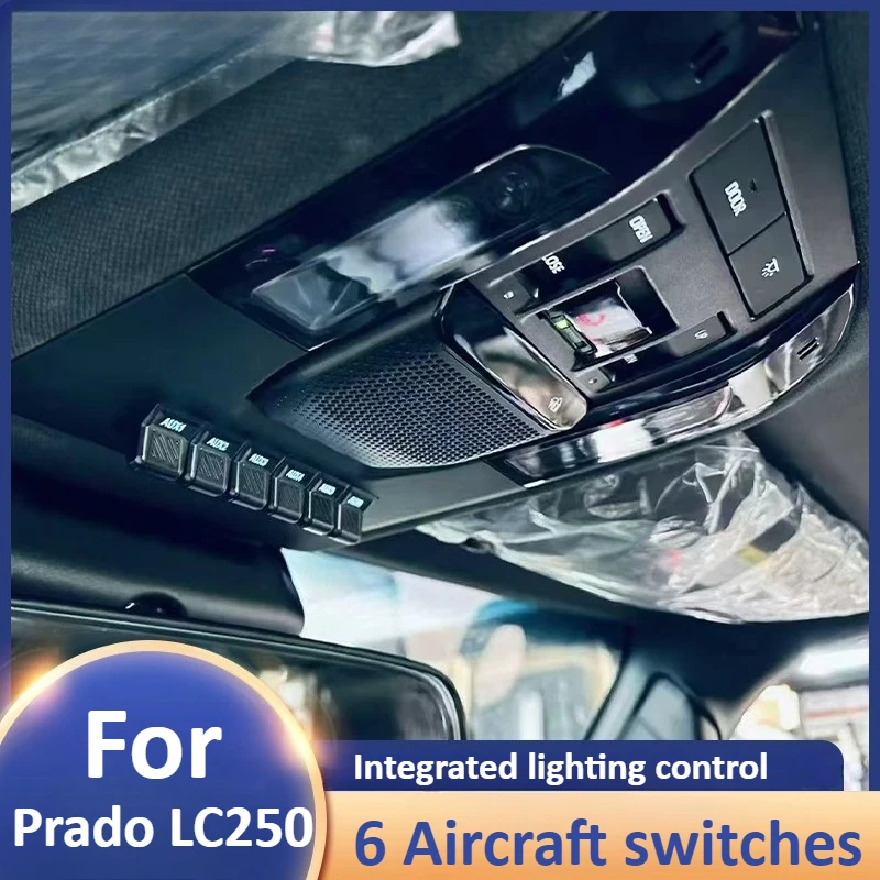 

Для Prado LC250 6-позиционный авиационный переключатель, реле прожектора, переключатель прожектора, аксессуары для модификации внедорожников