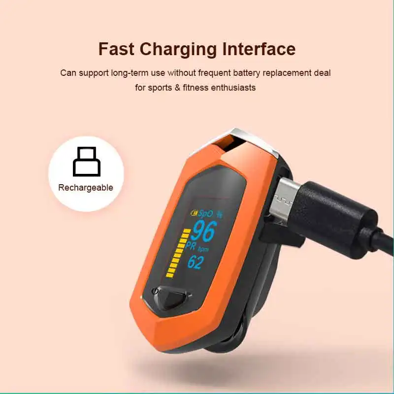 JYouCare Rechargeable fingertip Pulse Oximeter Oximetro De Dedo OLED Finger Pulsioximetro CE SPO2 Blood Oxygen Saturation Meter