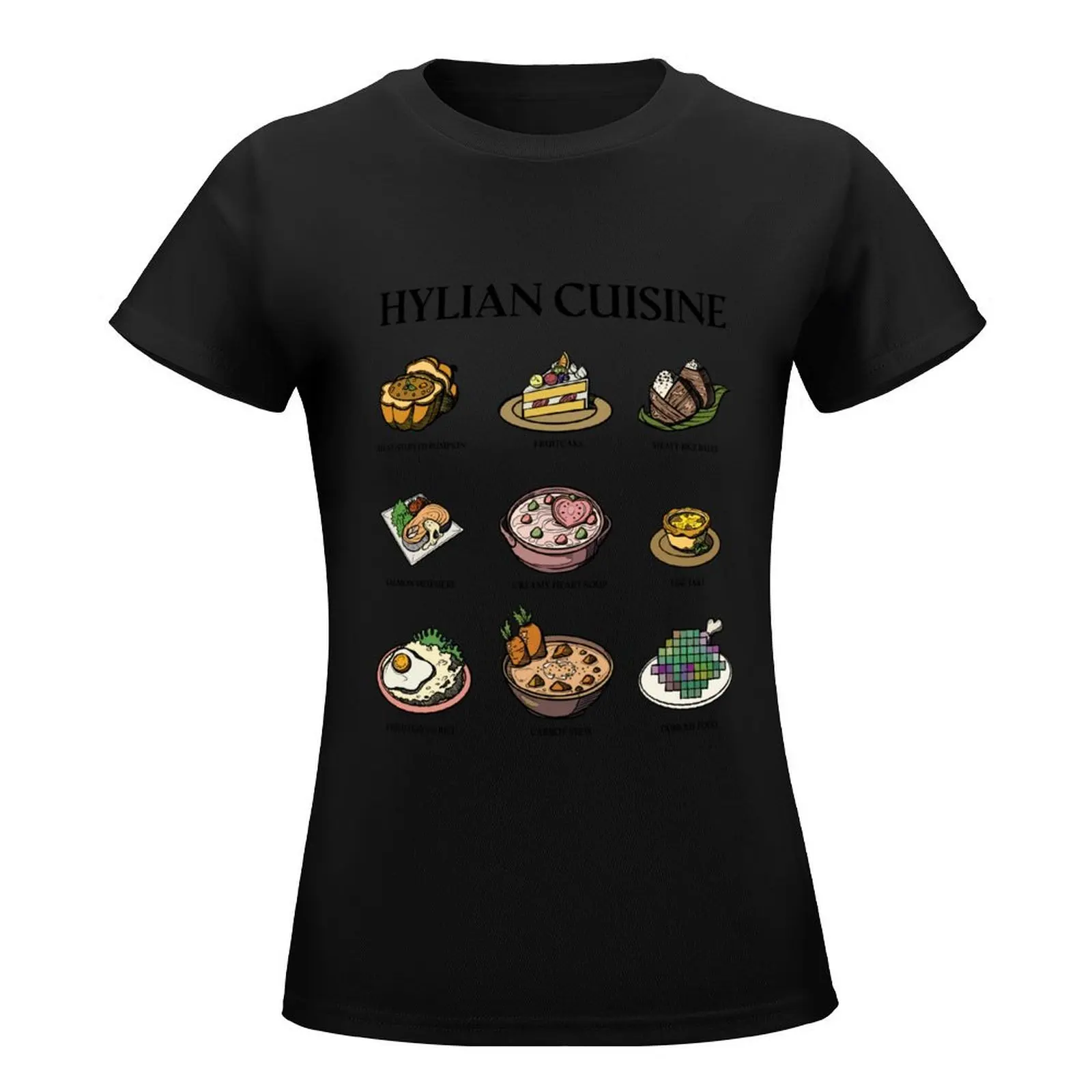 BotW Cuisine Illustrated Cooking Recipes T-Shirt new edition summer clothes heavyweights black t-shirts for Women