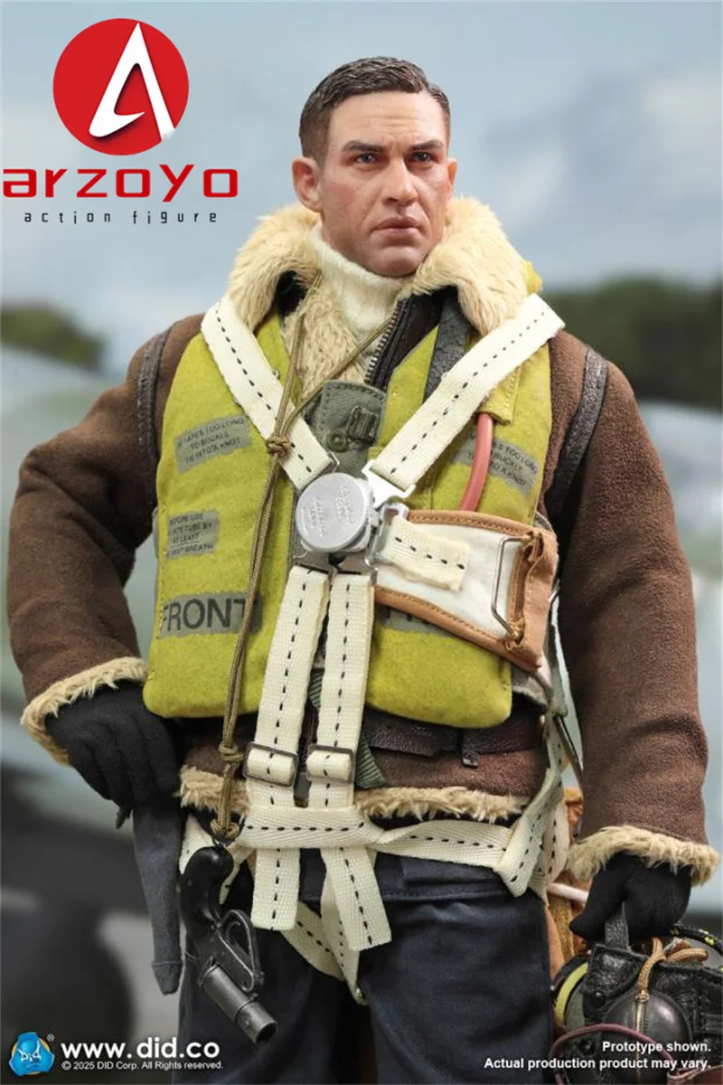 DID K80187 Figurka Akcji Męska 12'' Skala 1/6 Brytyjski Pilot Dowódca Eskadry Tom, Model Żołnierza do Kolekcji