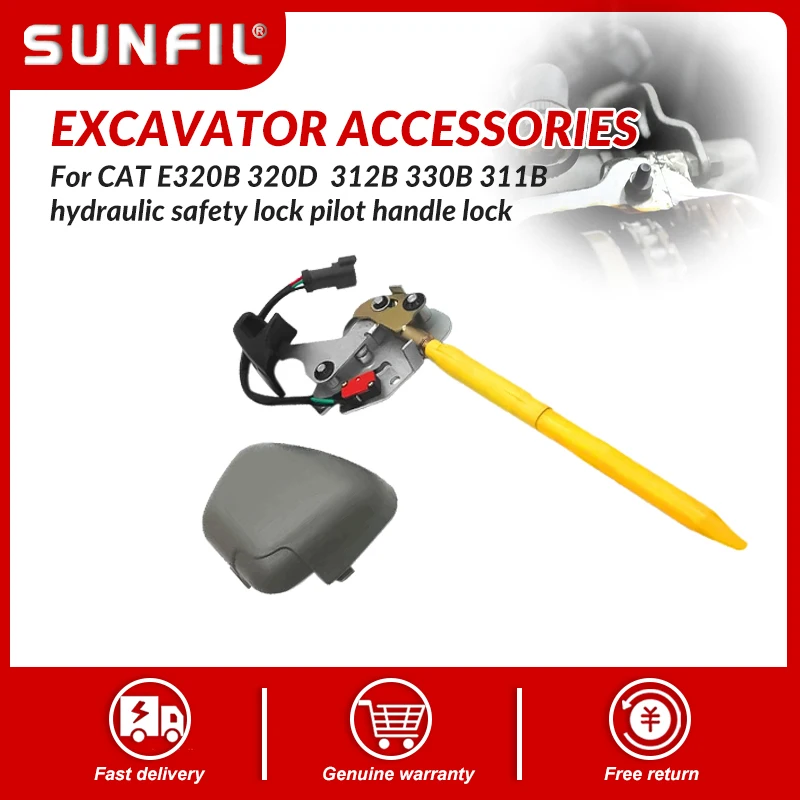 

excavator accessories For CAT E320B 320D 312B 330B 311B hydraulic safety lock pilot handle lock