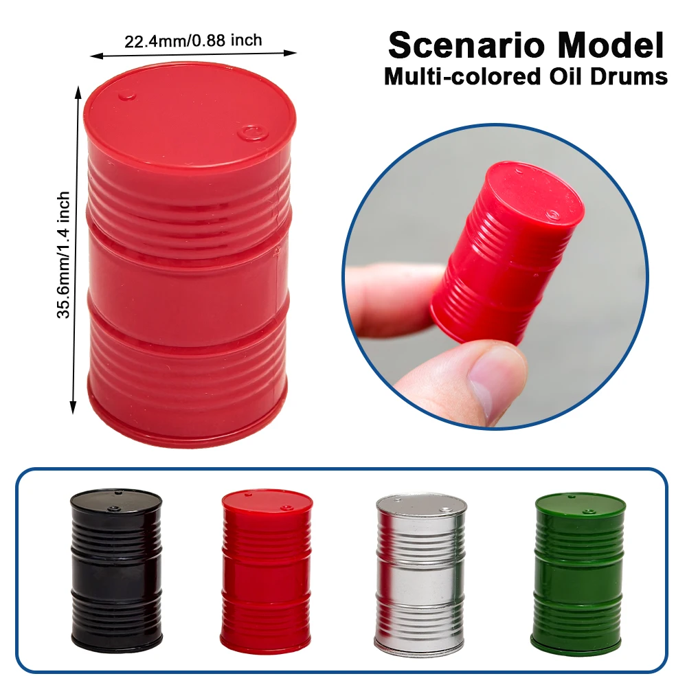 2PCS Micro Landscape Resin Oil Drum/Postbox Model Toys Diy Architecture Building Scene Miniature Doll Desert Prop Decoration