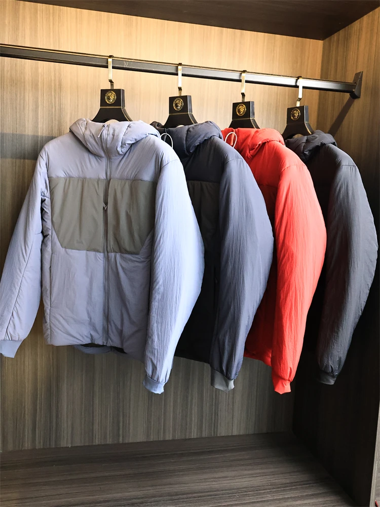 Lightweight Tech Cotton Jacket for Men Hooded Thickened down Alternative Fashion Urban Style Standard Fit Casual Wear