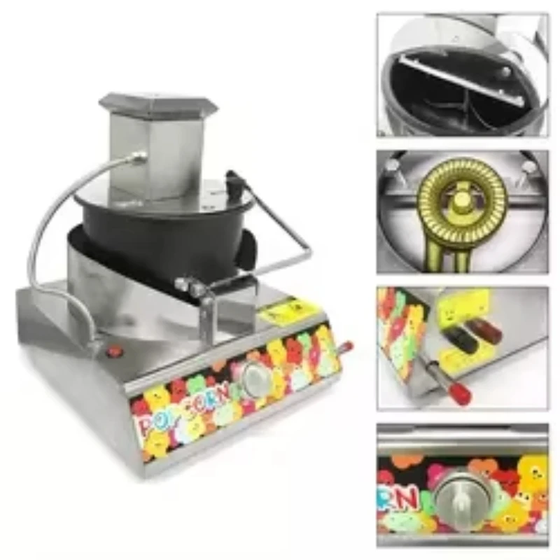 Small Gas Popcorn Machine High Accuracy Stainless Steel Caramel Ball Shape Gas Popcorn Machine Snack Equipment
