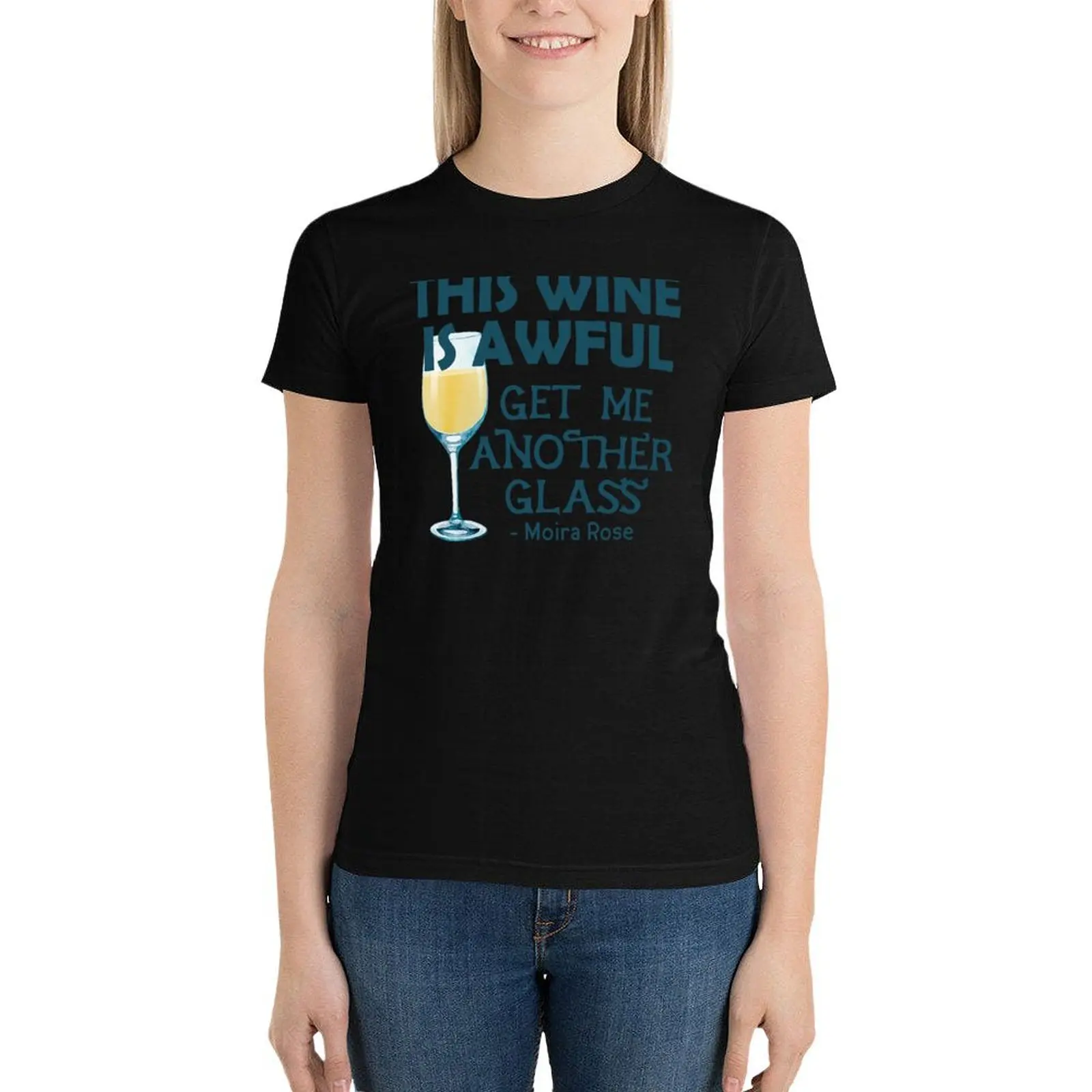 

This Wine is Awful Get Me Another Glass T-Shirt hippie clothes summer clothes oversized Female clothing black t-shirts for Women