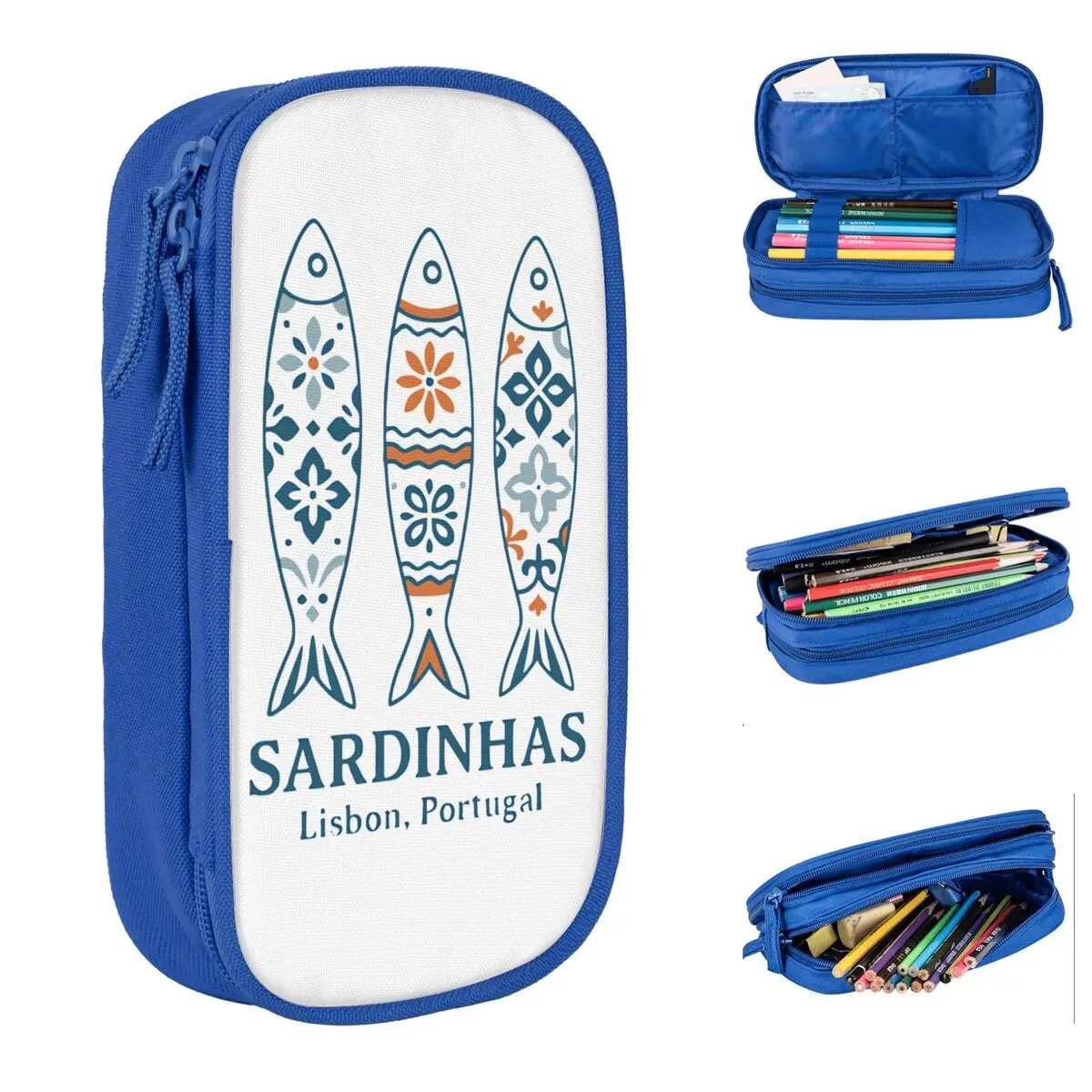 

Sardines Lisbon Portugal Pencil Cases New Pen Bags Girls Boys Big Capacity Office Gift Pencilcases