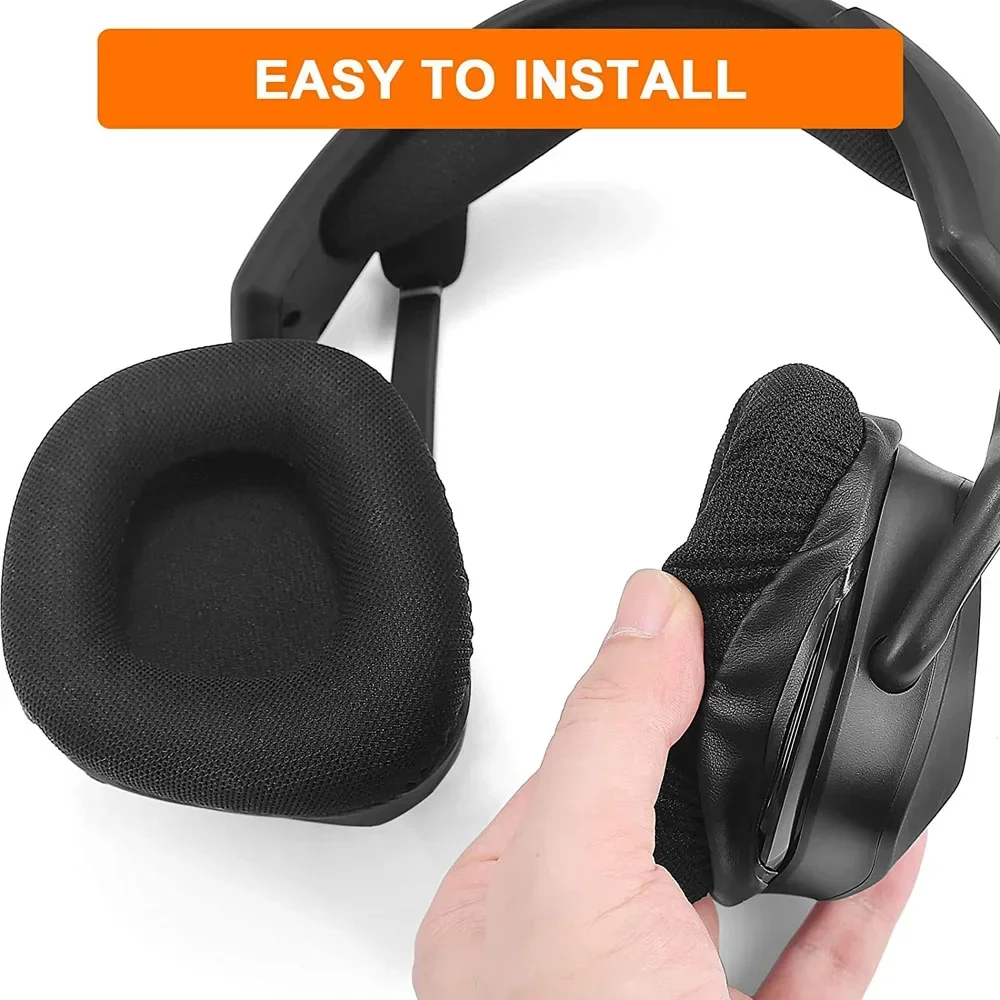 وسائد بديلة لوسائد الأذن لسماعات الألعاب السلكية/اللاسلكية Corsair Void & Corsair Void PRO RGB مع نسيج شبكي أسود