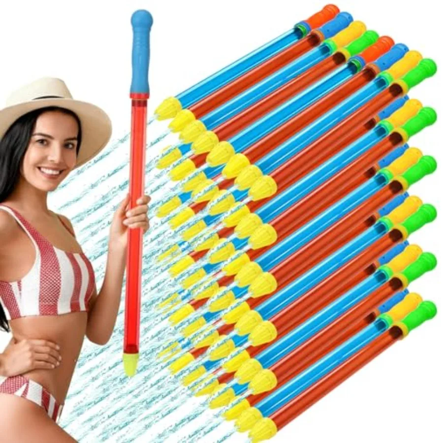36 Pcs 21.3 Crayon Water Guns Tube Squirters Suction Gun Water Shooter for Adults Beach and Pool Squirt for Summer Pool Party G