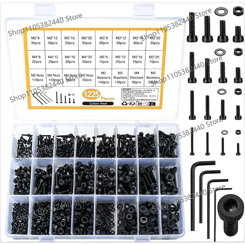 For 1080-2020PCS Hex Socket Screw Assortment, Round & Cup Head Combination Box Set