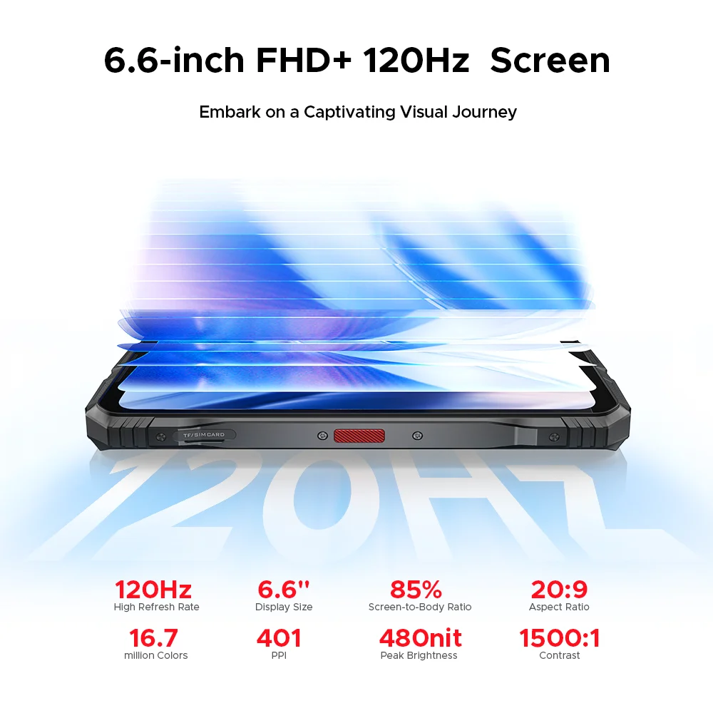 頑丈なスマートフォン,Doogee-S118 pro,5g,NFC,7050インチ,fhd,6.6 hz,8GB RAM,120 GB ROM,512 mahバッテリー,10800