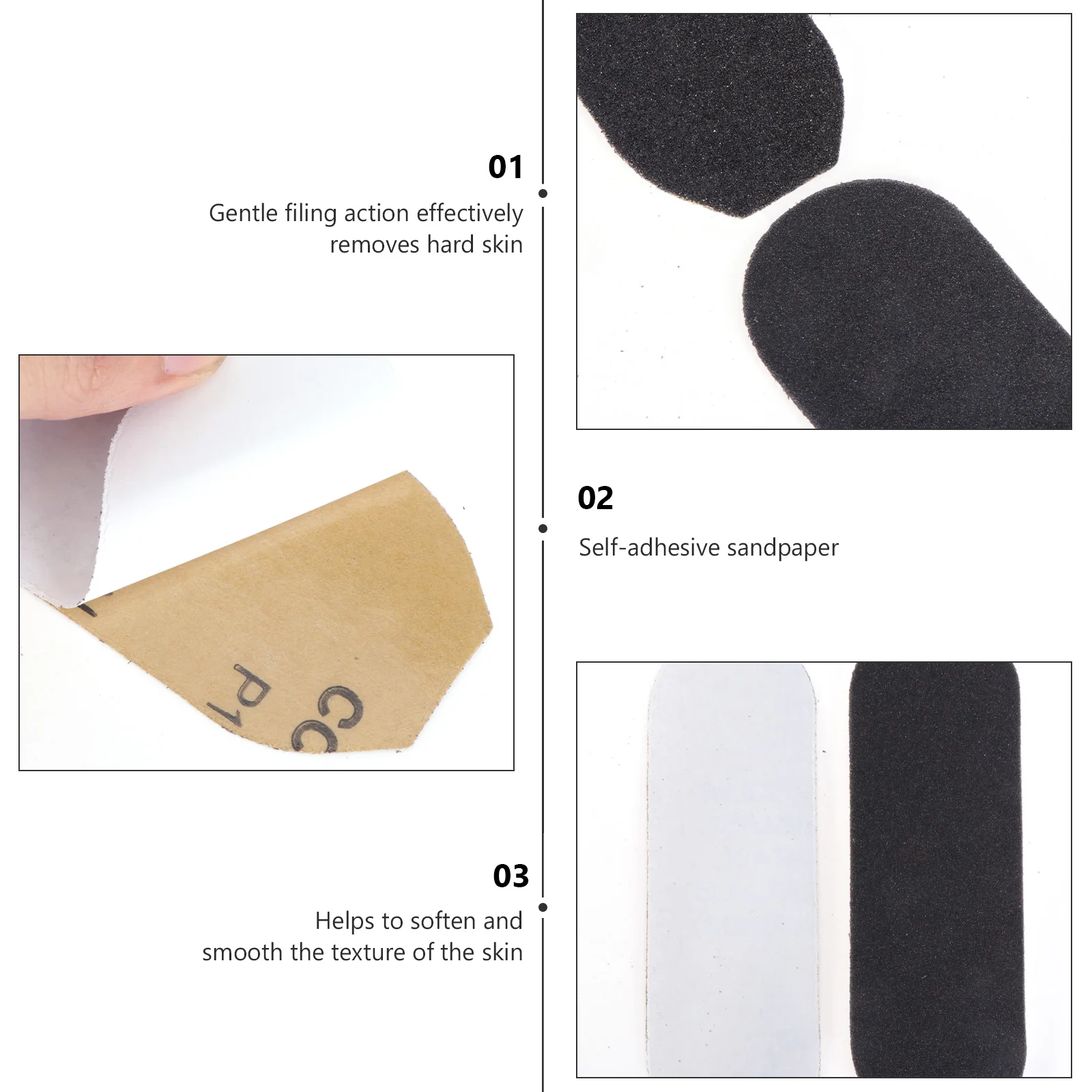 

60pcs Sanding Discs Self Adhesive Callus Remover Foot Care Sticker Pedicure Tools Electric File Scraper Replacement for Double