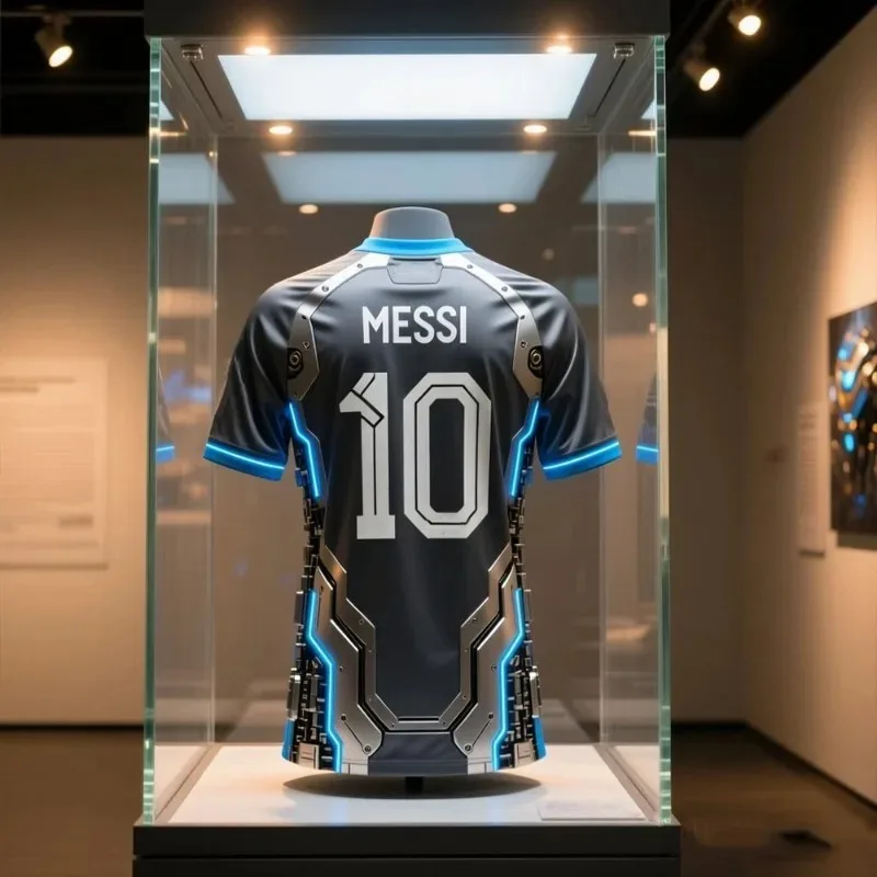 Advanced Mecha Style Messi #10 Summer Men's Short Sleeve T-shirt Quick-Dry Training 3D Print Breathable Outdoor Sports Tee Tops