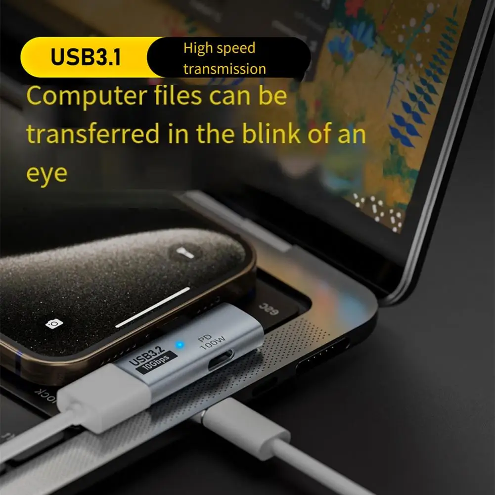 노트북 태블릿용 고속 데이터 전송 C타입 어댑터, 휴대폰 태블릿용 100W Pd 충전, 10gbps, Usb3.2, C타입 Otg
