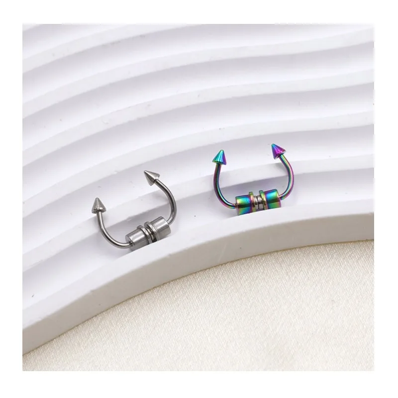 Hot-selling Magnet Nose Ring Non-perforated Magnetic Magnetic Nose Stud Nose Clip Nose Ring Stainless Steel Nose Ring view 3