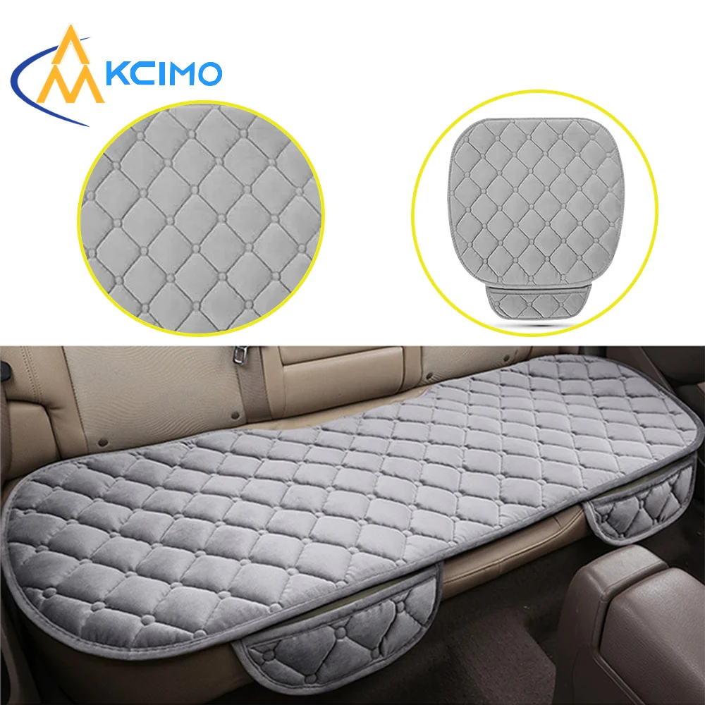 

KCIMO Soft Plush Durable Car Seat Cover Front & Rear Auto Chair Protector Pad Universal for Sedan SUV Pick-up Truck Seat Cushion